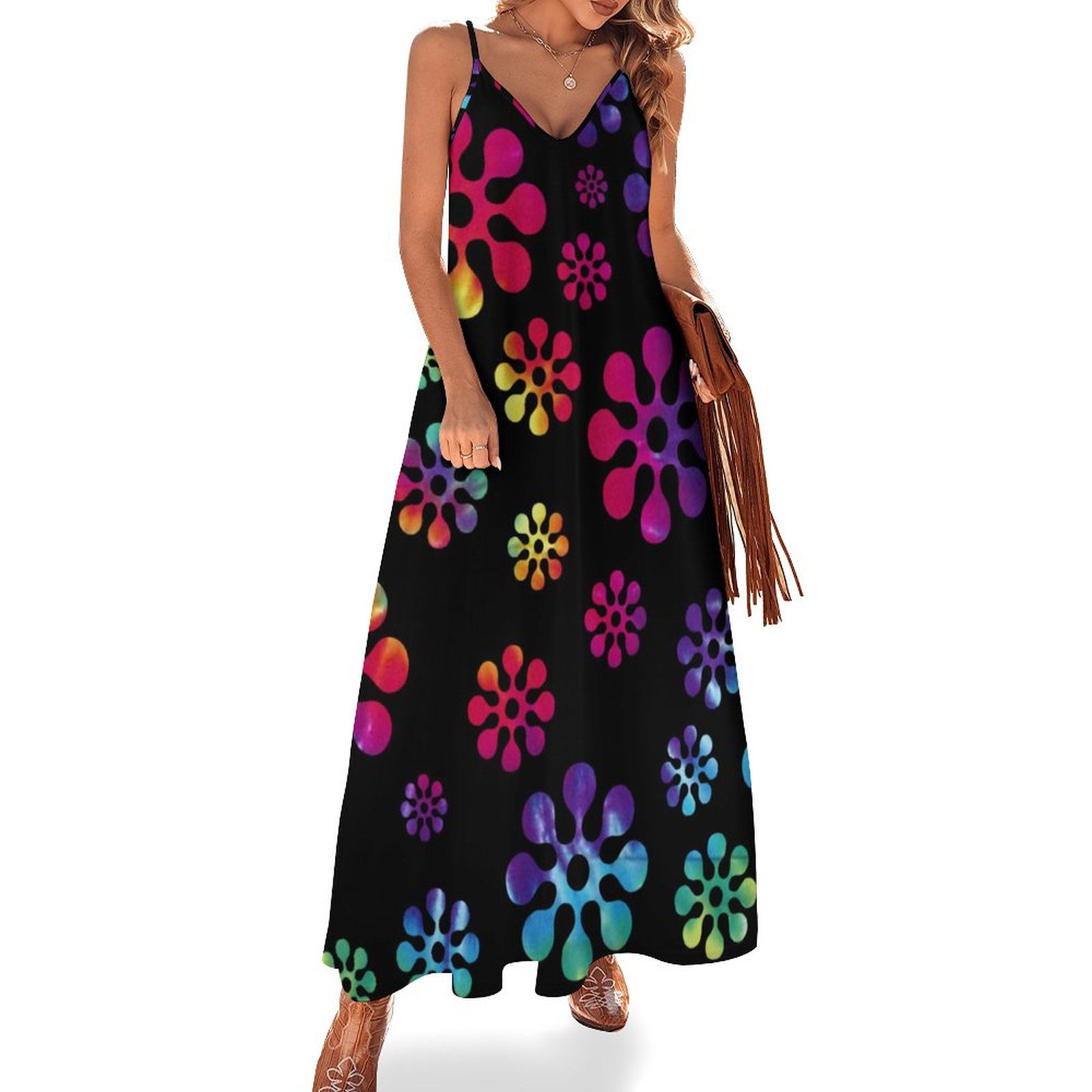 knee length dresses for ladies Halter Tie Backless Boho Dress I Boho print dress I Love that Boho main image 0