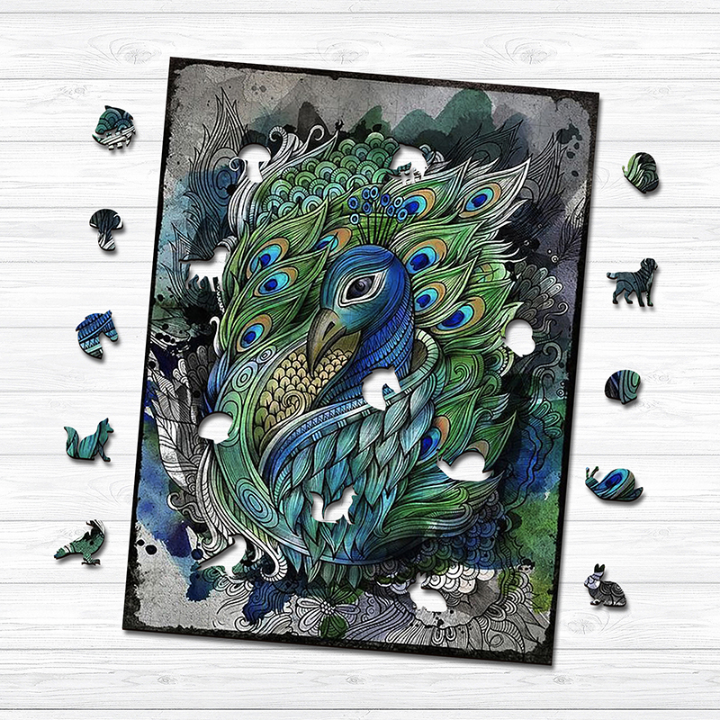 Peacock Daze Wooden Jigsaw Puzzles