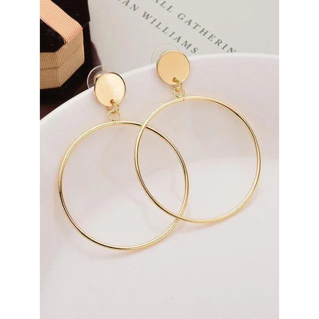 Womens Alloy Round Exaggerated Earrings