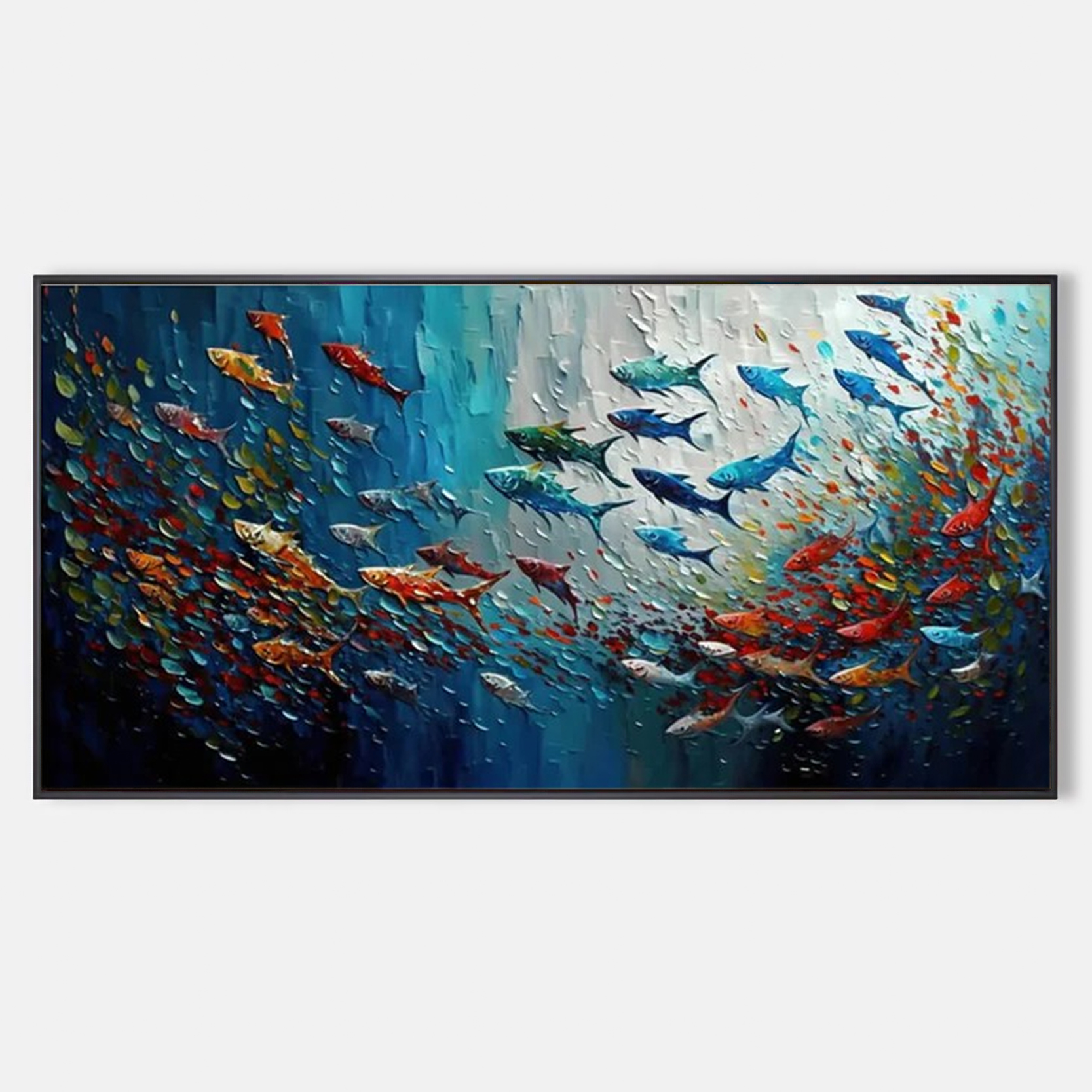 Arabelart AR1587 Colorful Fish - Large Abstract Wall Art Painting