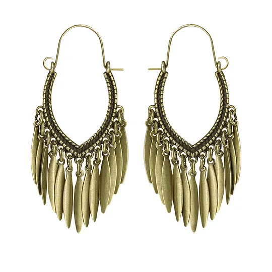 Bohemian earrings vintage national style earrings ancient silver personality exaggerated long tassel eardrop
