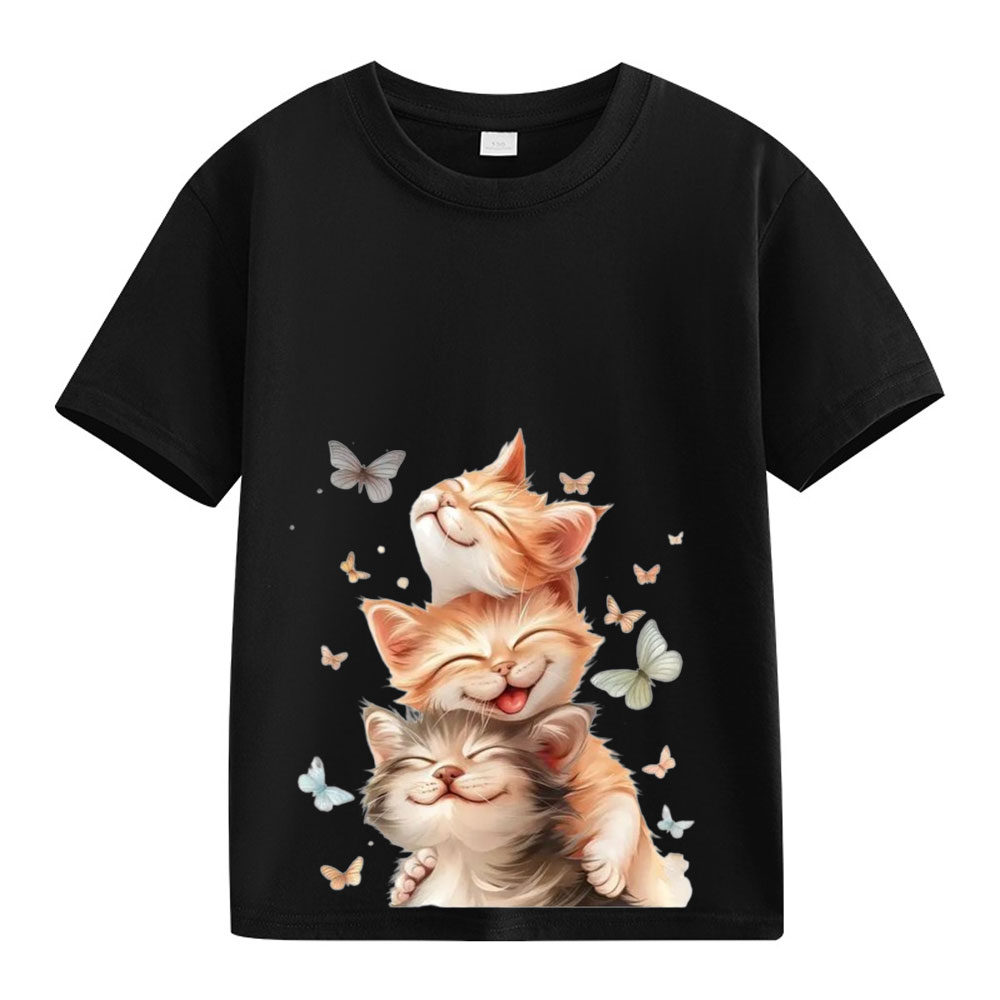 【2Y-13Y】Smiling Kittens & Butterflies Toddler T-Shirt