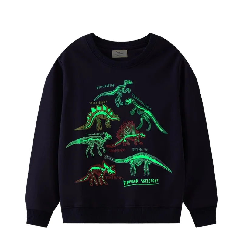 Boys' Glow Dinosaur Sweater Kids Round Neck Boys' Top