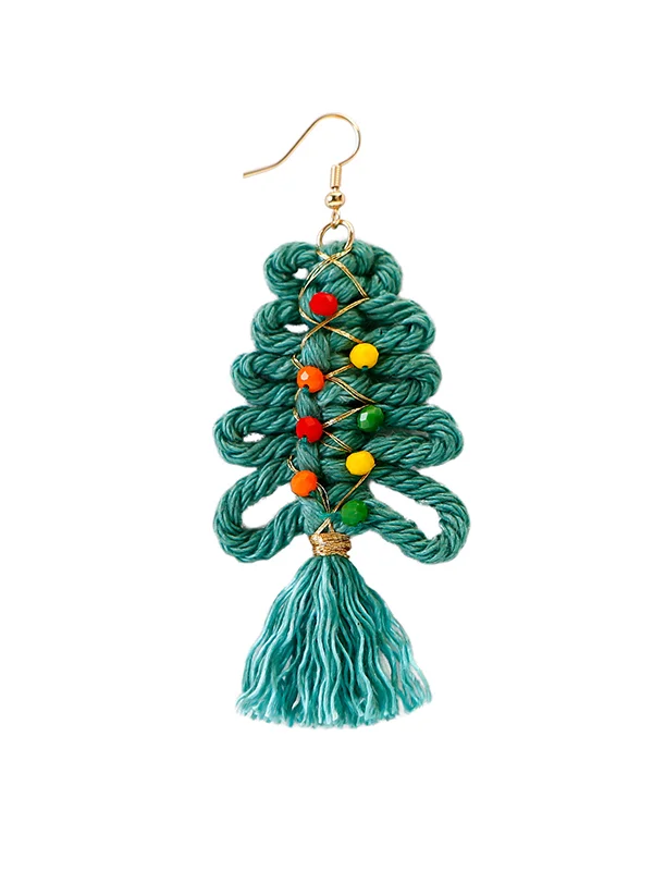 Tasseled Earrings Christmas Tree Accessories