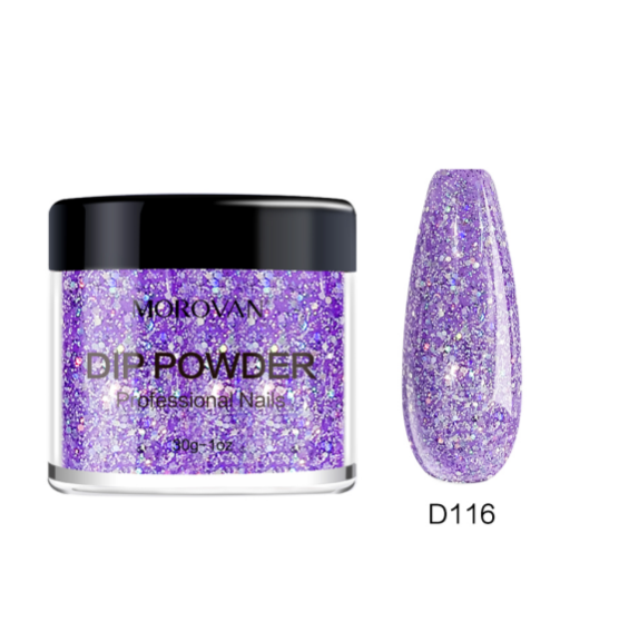 Morovan Blue Violet Glitter Single Dip Powder D116