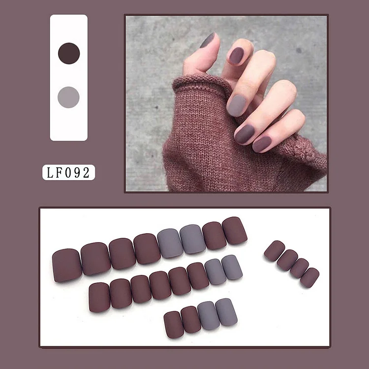 Xiaohongshu Warm Nude Matte Nail Stickers Wearable Nail Tip Short Detachable Nail Sticker Nail Tip