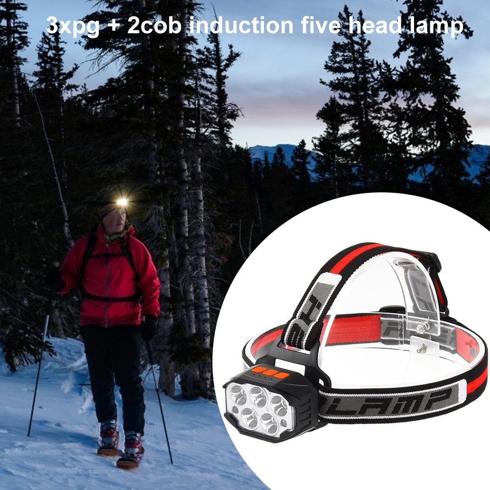 USB Rechargeable LED Head Running Induction COB, 3xpg plus 2cob induction five-headed lights, 501 Original
USB Rechargeable LED Head Running Induction COB, 3xpg plus 2cob induction five-headed lights, 501 Original