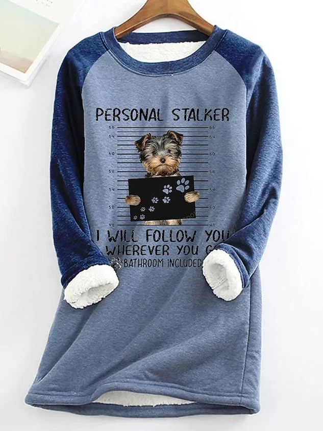 Fun Dog Crew Neck Fleece Thermal Top socialshop