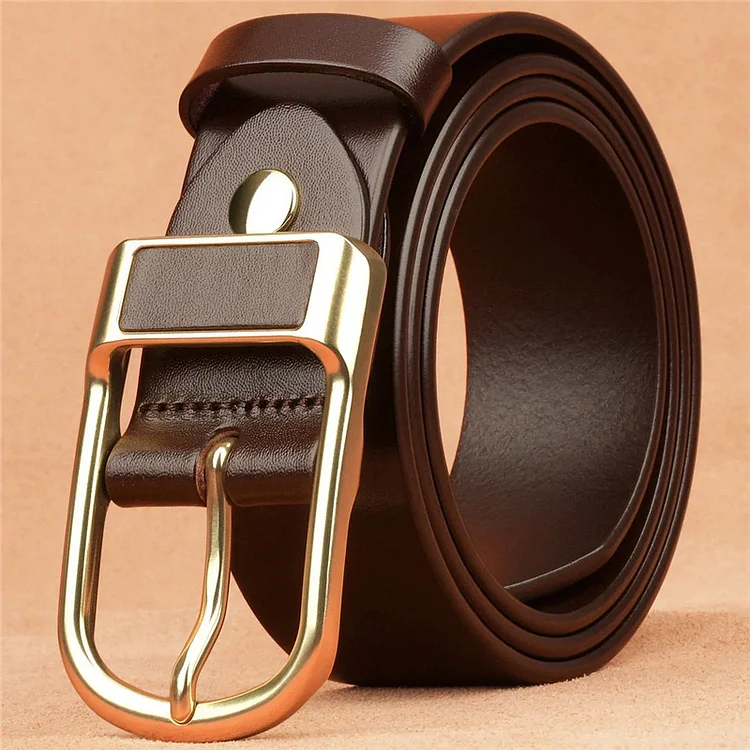 Business Casual PU Leather Square Buckle Cowboy Waistband Belt