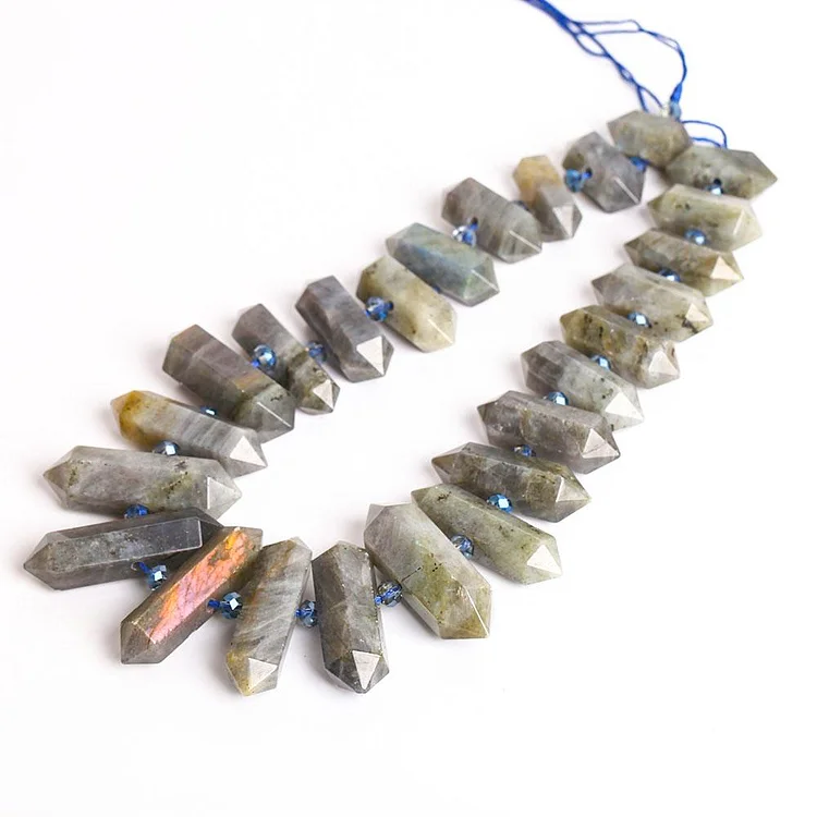 Labradorite Crystal Point Chain String for DIY