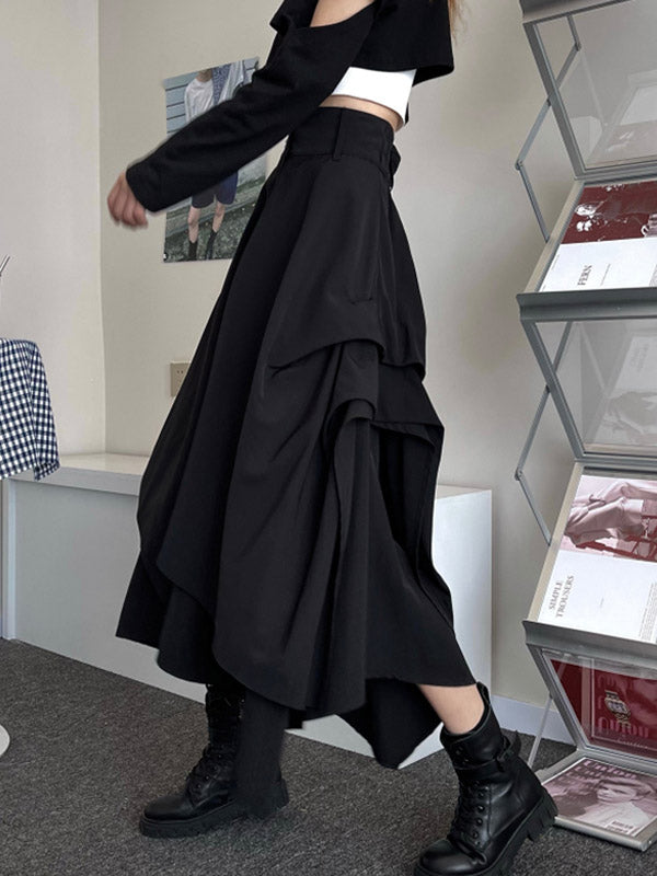 Casual Solid Color Empire A-Line Skirt