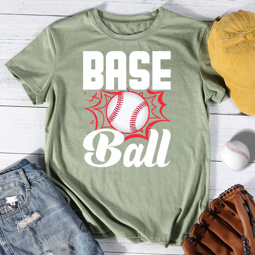 Baseball  Round Neck T-shirt-0025502-Guru-buzz