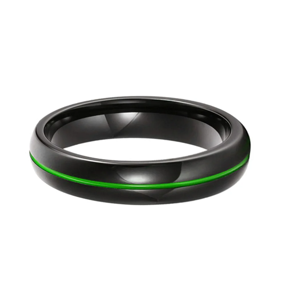 6mm Mens Firefighter Ring Thin Green Line Tungsten Rings Top Quality