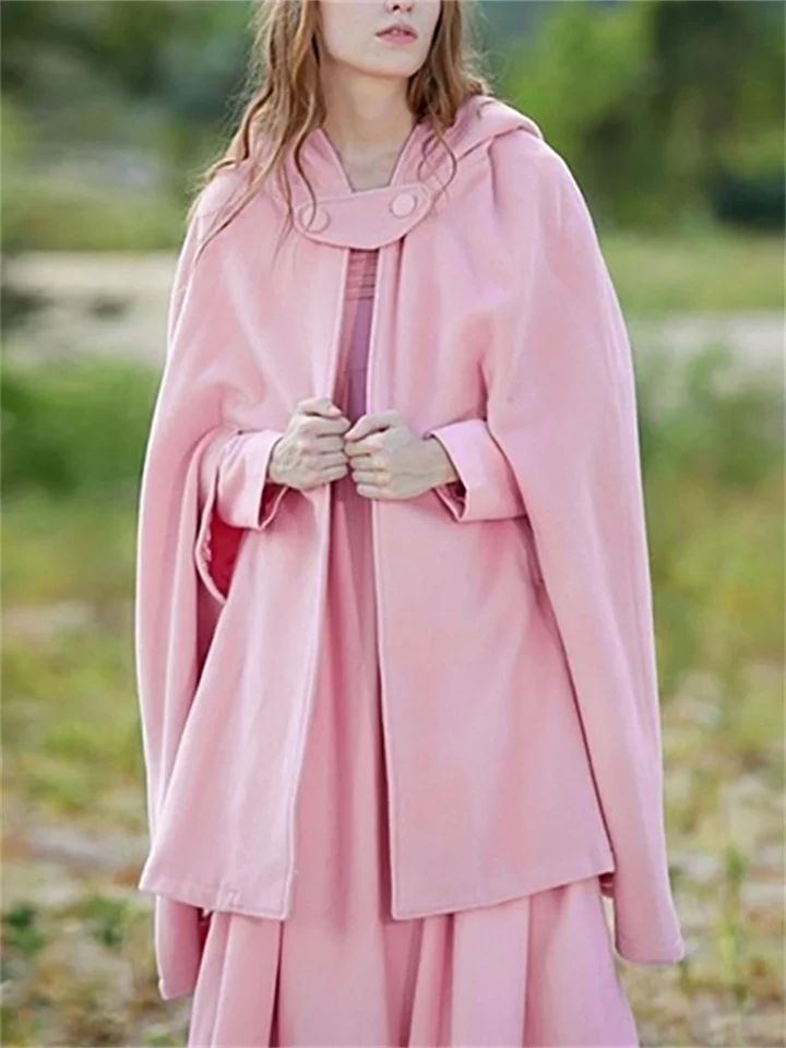 Women's Coat Cloak / Capes Hoodie Jacket Party Christmas Special Occasion Fall Winter Coat Regular Fit Windproof Warm Adorable Artistic / Retro Stylish Jacket Sleeveless Solid Color Oversize / Daily