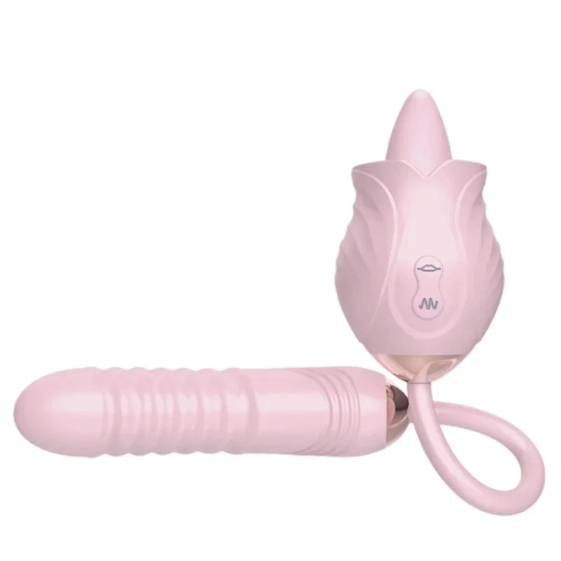 Sexy Pink Rose Toy Warming Tongue Licking Vibrator - Rose Toy