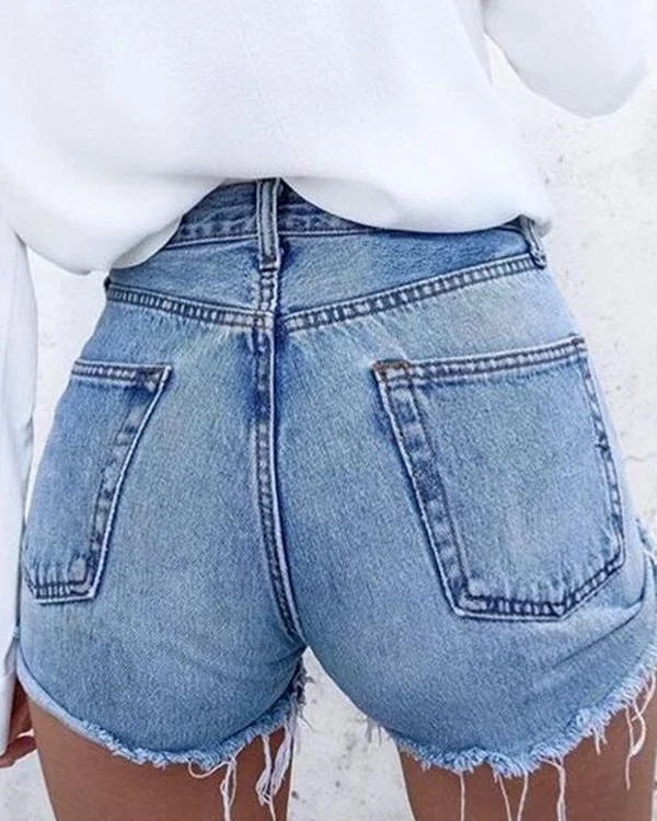 high waist pocket sexy denim shorts pants p111429