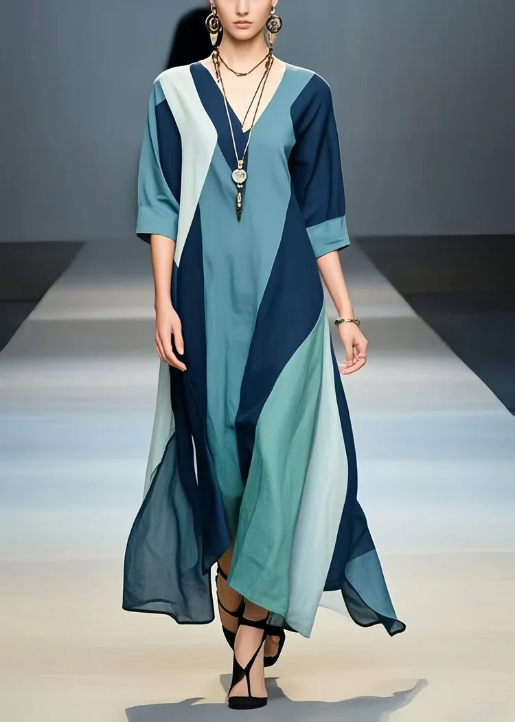 Casual Multicolour Asymmetrical Design Cotton Holiday Dress Summer