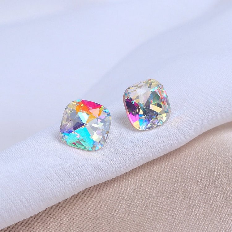 YOY-Luxury Classic Colour Crystal Stone Stud Earrings