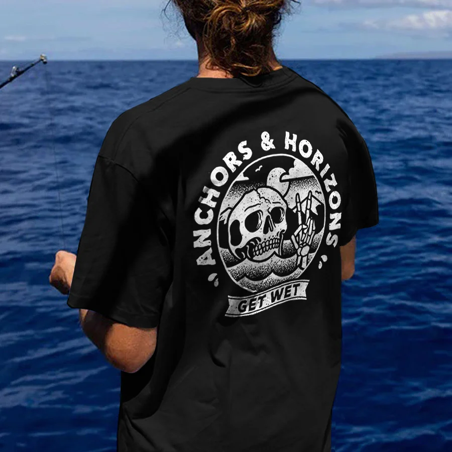 Anchors & Horizons Get Wet Printed Men's T-shirt