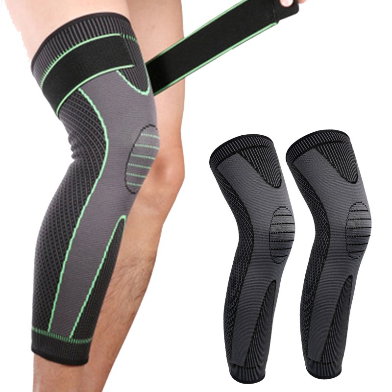 Elastic Knee Support Pressure Bandage Volleyball Long Knee Pads Black