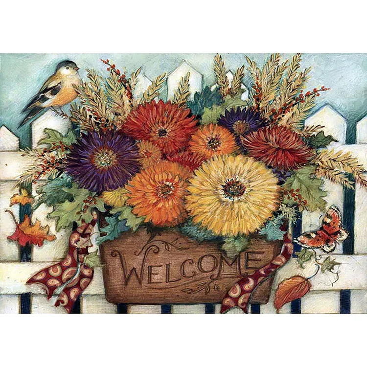 Flower Board Round Full Drill Diamond Painting 40X30CM(Canvas) gbfke