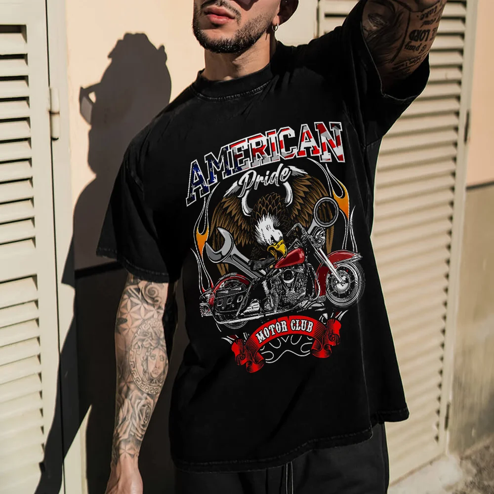 American Pride Motor Club Printed Men's T-shirt - Devcarry