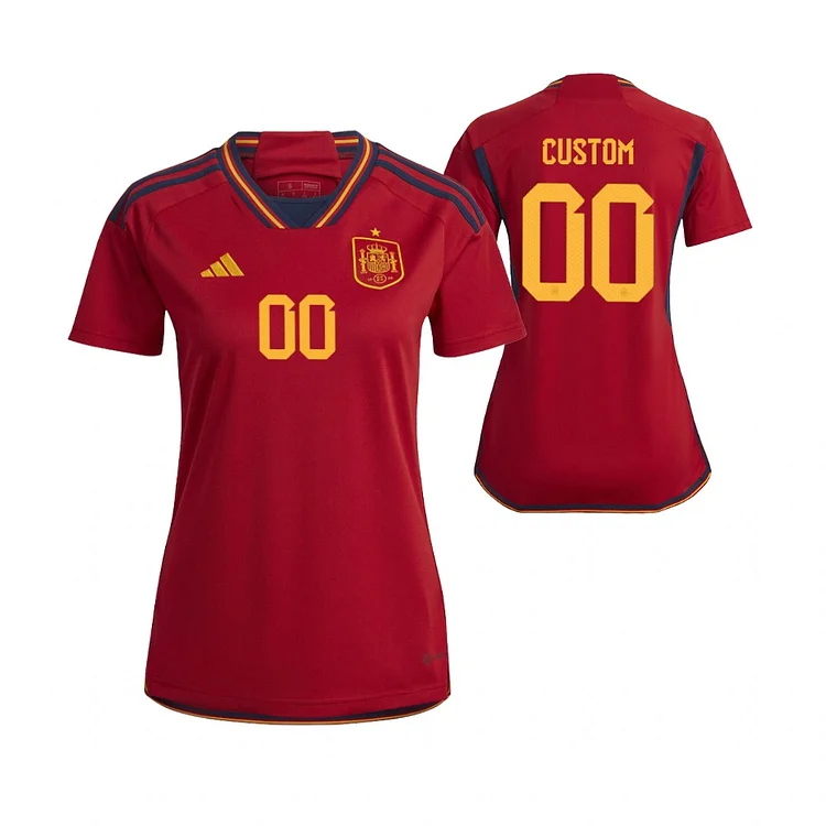 Women's Spain Home Shirt Kit World Cup 2022 ( Printing Your Name )