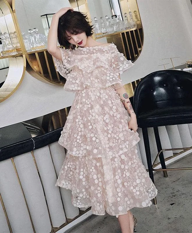 Unique Light Pink Tulle Short Prom Dress, Homecoming Dress