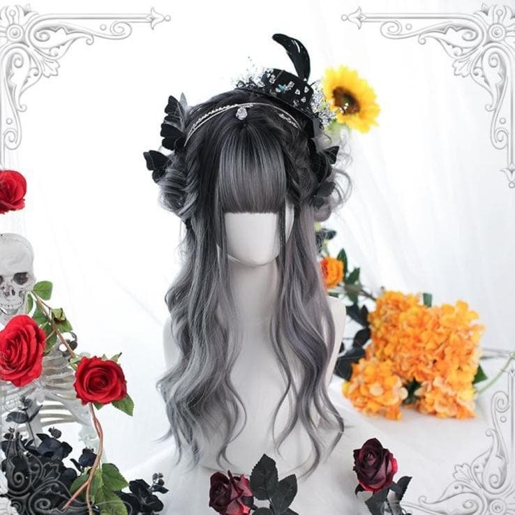 Gentle Lolita Silvery Gray Long Curls Hair SP15151