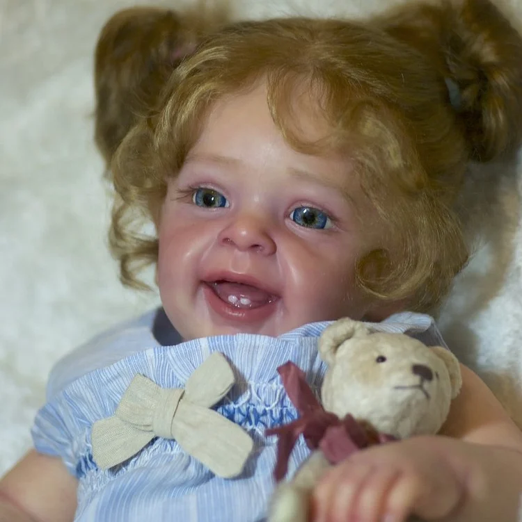 (New Series) 20" Lifelike Blue Eyes Handmade Silicone Reborn Baby Girl Kay,Best Gift of 2024
