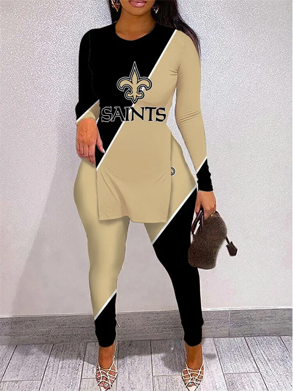 New Orleans SaintsLimited Edition High Slit Shirts And Leggings Two-Piece Suits