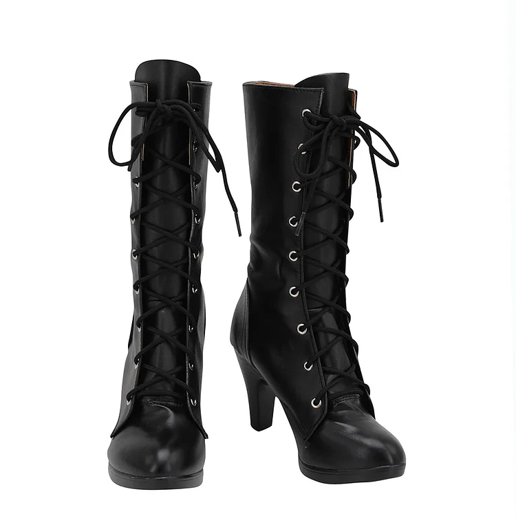 Final Fantasy VII Rebirth (2024) Tifa Black Shoes Boots Cosplay Halloween Accessory Props