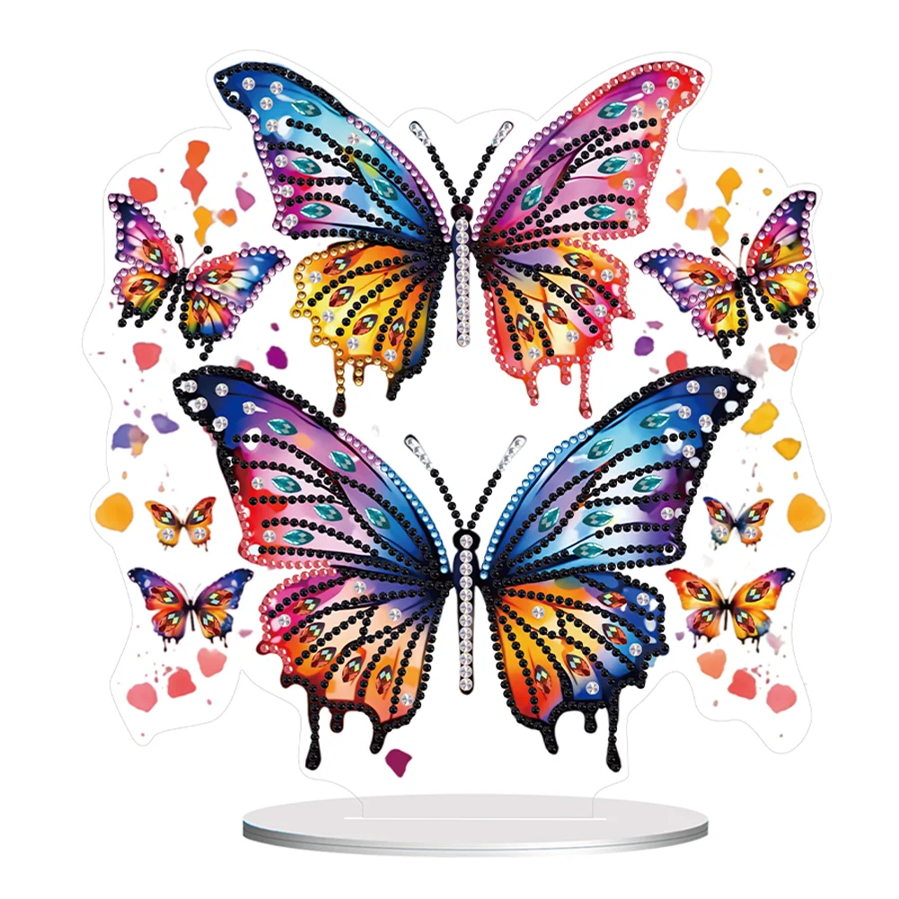 Butterfly Round+Special Shape Diamond Painting Art Tabletop Ornaments Kit (#1)