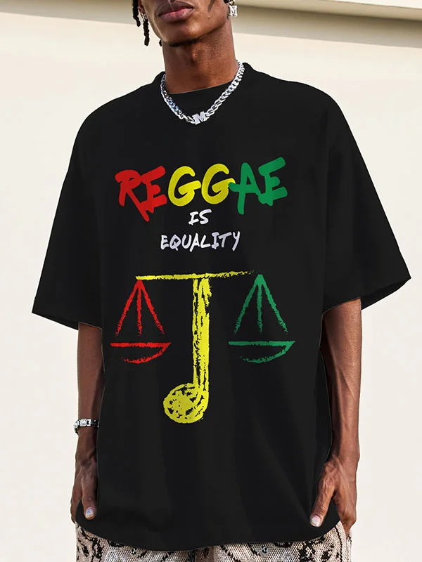 Men's Reggae Is Equality Music Art Print Cotton Casual T-Shirt