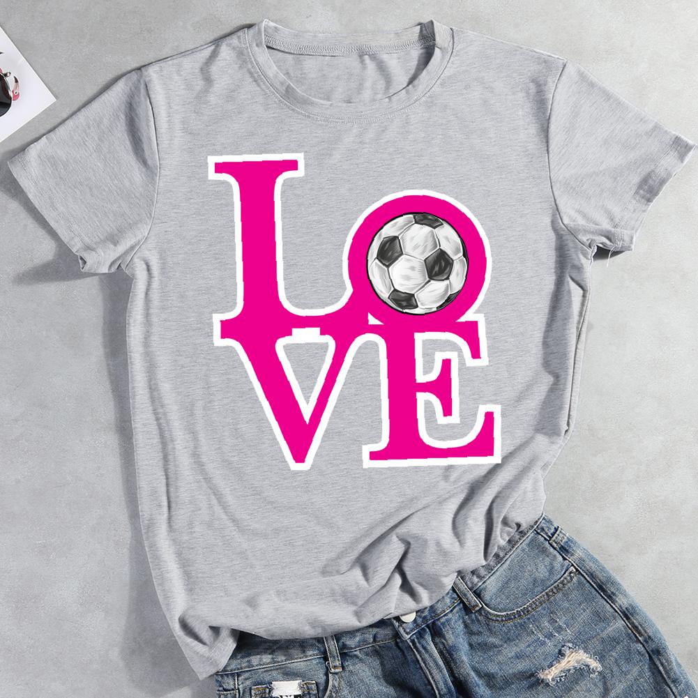 Soccer Love Round Neck T-shirt-0019430-Guru-buzz