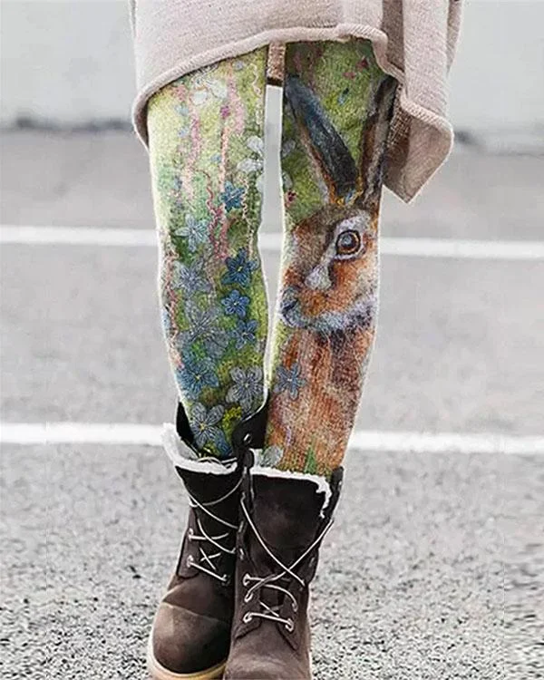 colorful animal printed leggings casual milk fabric pants p577945