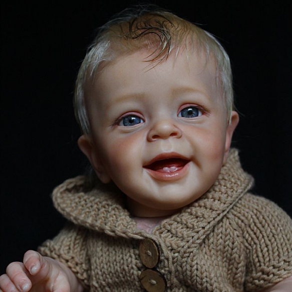  Reborn Baby Doll Yannick 20" With Teeth Lifelike Handmade Cloth Reborn Toddler Baby Boy Guecy - Reborndollsshop®-Reborndollsshop®
