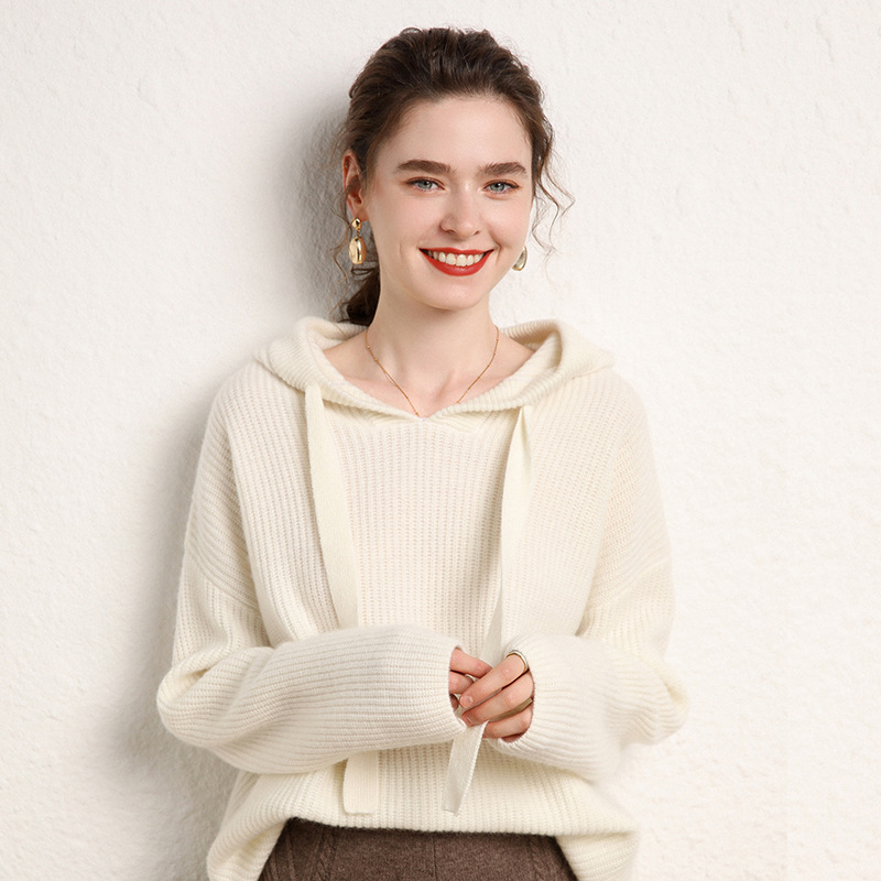 Women's Hooded Cashmere Cardigan