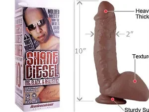 pornhint Pornhint Shane Diesel Dildo Big Black Realistic Cock Flexible Thick Suction Cup Strap On