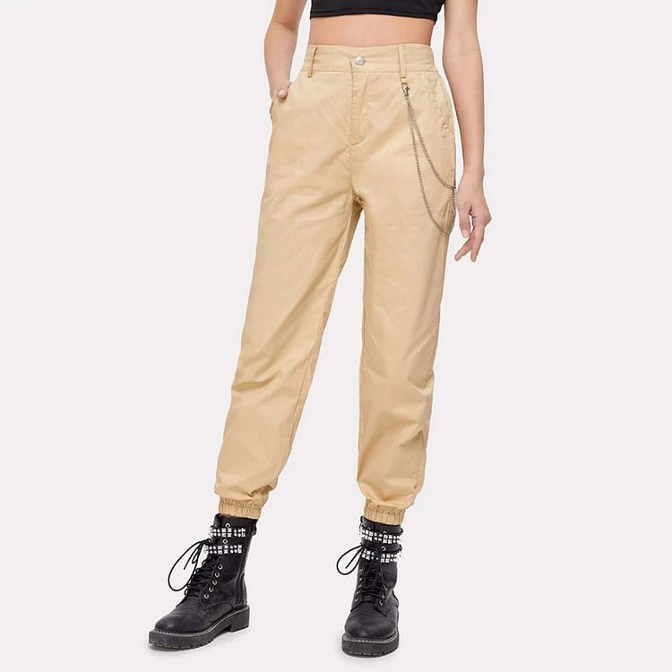 Comstylish Women's Casual Straight Cargo Pants