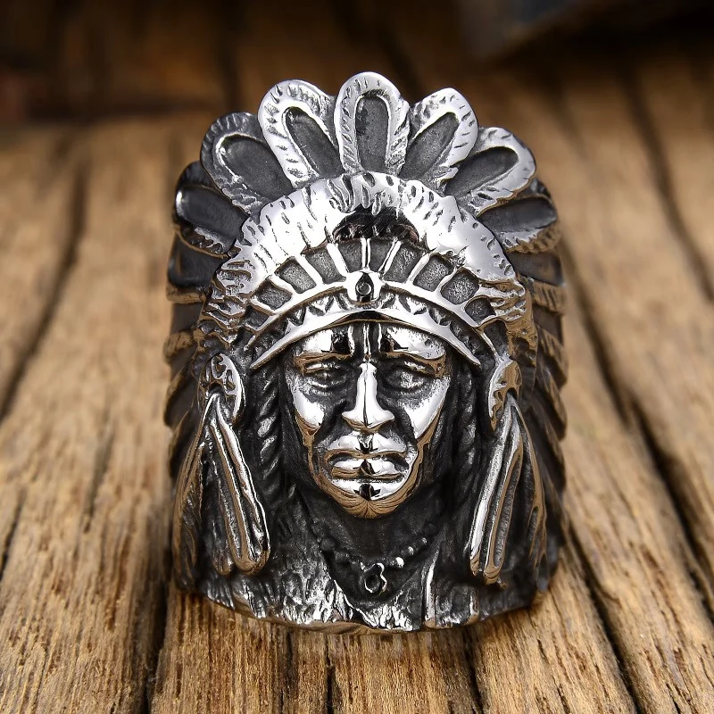 The apache knight design punk rings