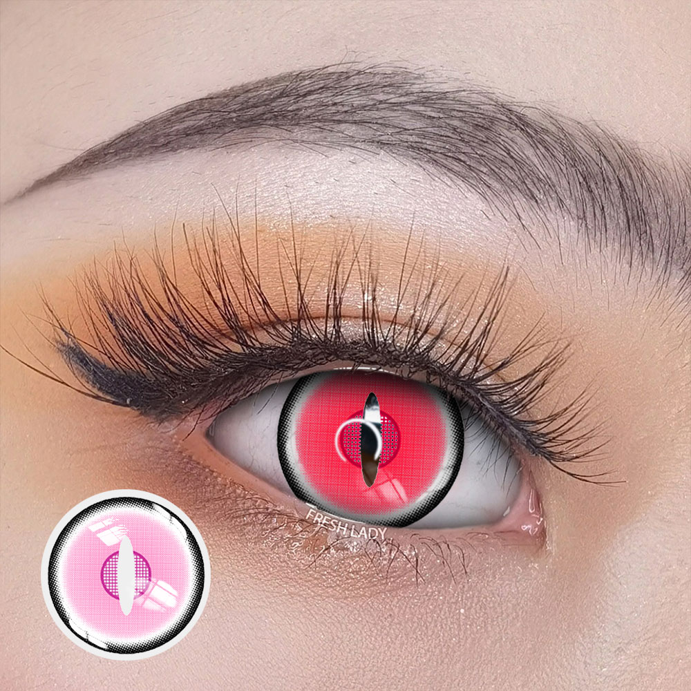 Freshlady Nezuko Demon Pink Crazy Contact Lenses