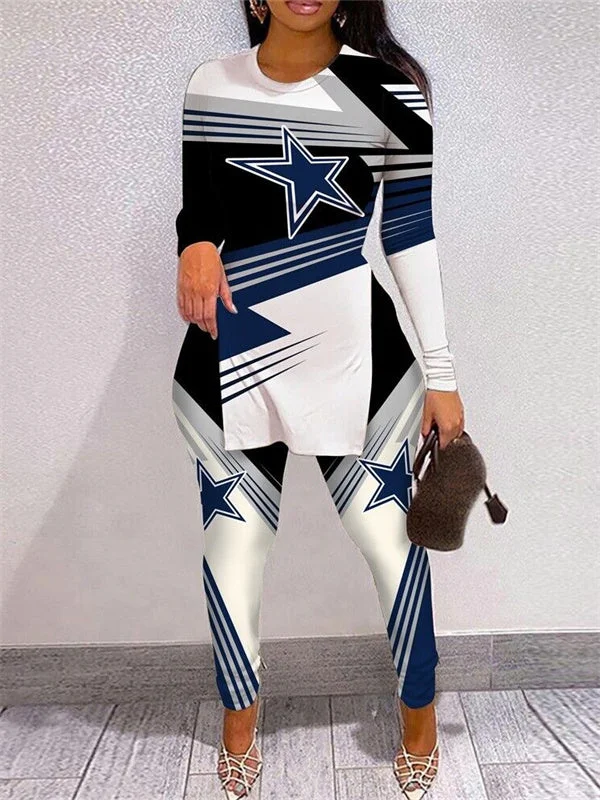 Dallas Cowboys
Limited Edition High Slit Shirts And Leggings Two-Piece Suits