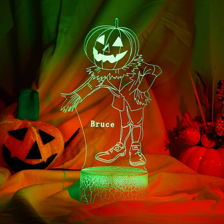 Personalized Halloween Pumpkin Night Light Custom Name Gifts for Kids