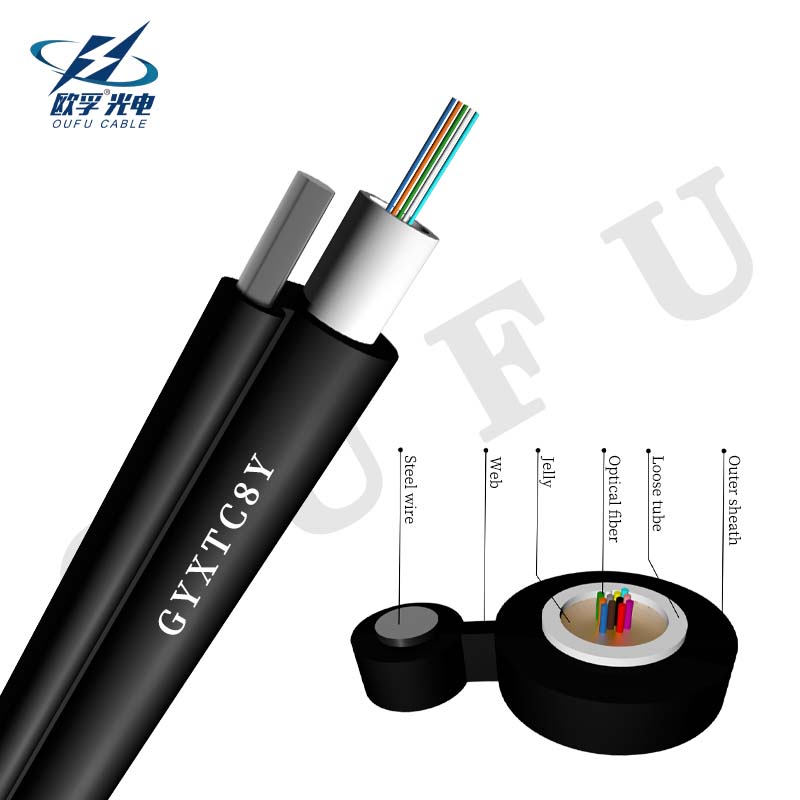 unitube loose tube self-supporting with messenger aerial outdoor single mode fiber cable 