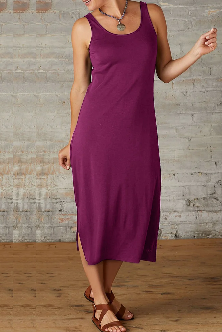 Women's 100% Organic Cotton Midi Tank Dress