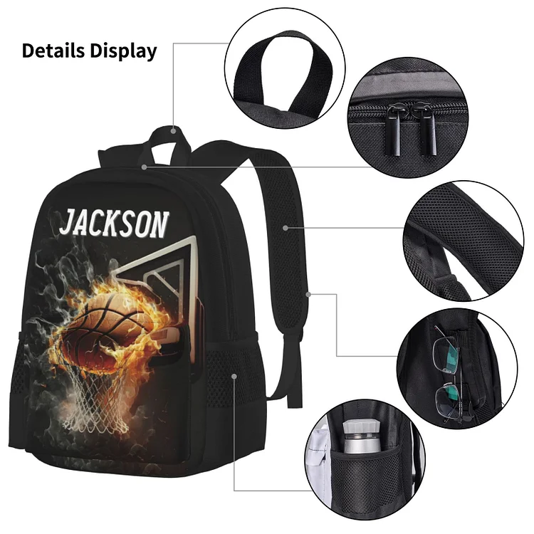 Personalized Basketball Kids School Backpack Set|S07