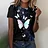 Efenbei Women T-Shirts Fashion 3d Butterfly Print Tshirt For Ladies Casual Streetwear Short Sleeves Tops Female Clothing Tees Camisetas