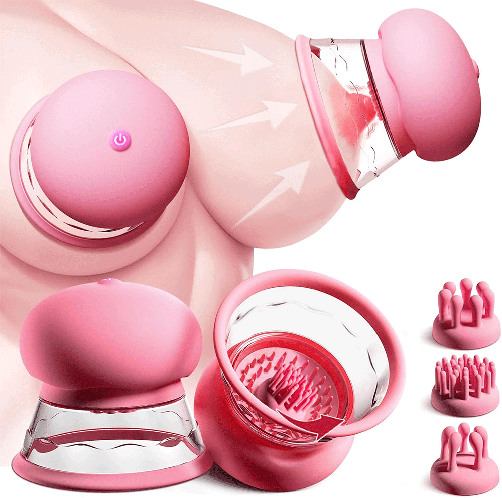 10 Modes & 3 Brush Heads Vibrating Nipple Sucker Women Sex Toy By Rose Toy