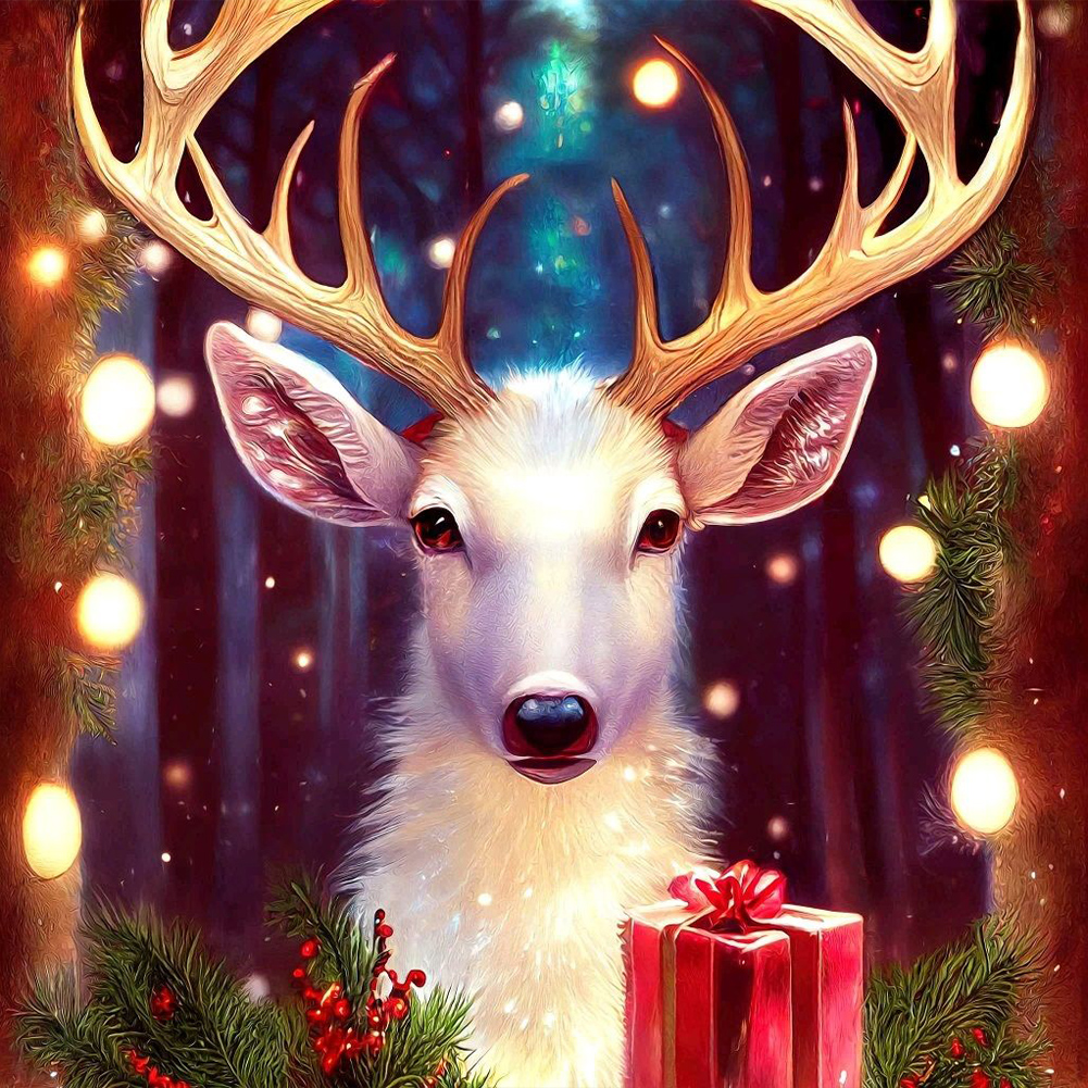 Deer on Christmas - Paint by Diamonds